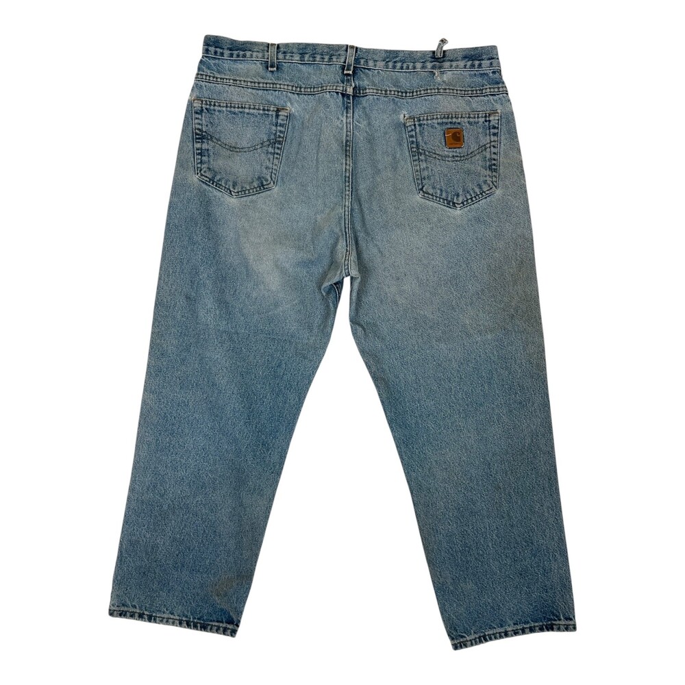 Carhartt Blue Jeans Mens 44x30 Distressed Denim Workwear B160-DST
